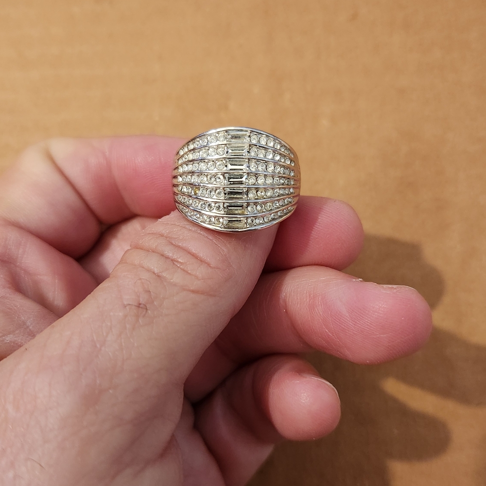 Nolan Miller Silver Crystal Ring